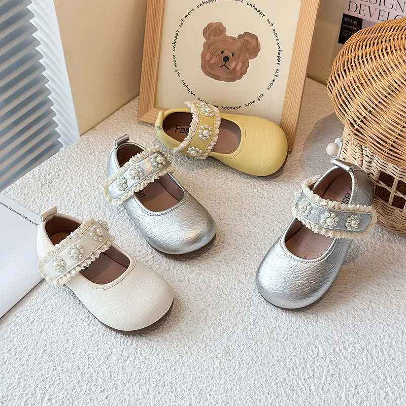 High-end Girls' Spring Autumn New Children's Princess Shoes Baby Kids Princess Style Rhinestone School Student Loafer