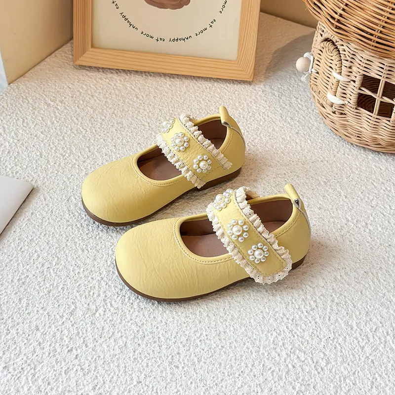 High-end Girls' Spring Autumn New Children's Princess Shoes Baby Kids Princess Style Rhinestone School Student Loafer