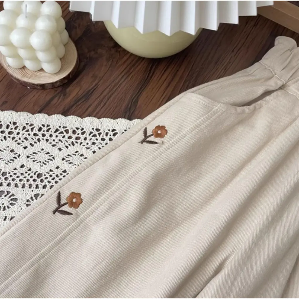 5396-1 Children Pants 2025 Spring and Autumn Girls' Casual Pants Flower Embroidery Fashion Trousers