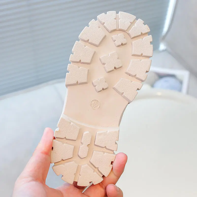 Fashion Tassels Plastic Ball Decoration Knee Boots Round Toe Side Zip Boots Girl 2025 Autumn Thick Bottom Non Slip Booties Child