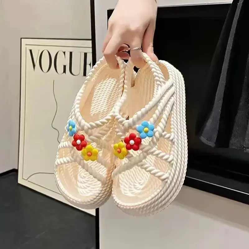 Girls' Sandals Summer New Fashion Princess Shoes – EVA Non-Slip Soft-Sole Toddler Sandals with Floral Design for Indoor&Outdoor