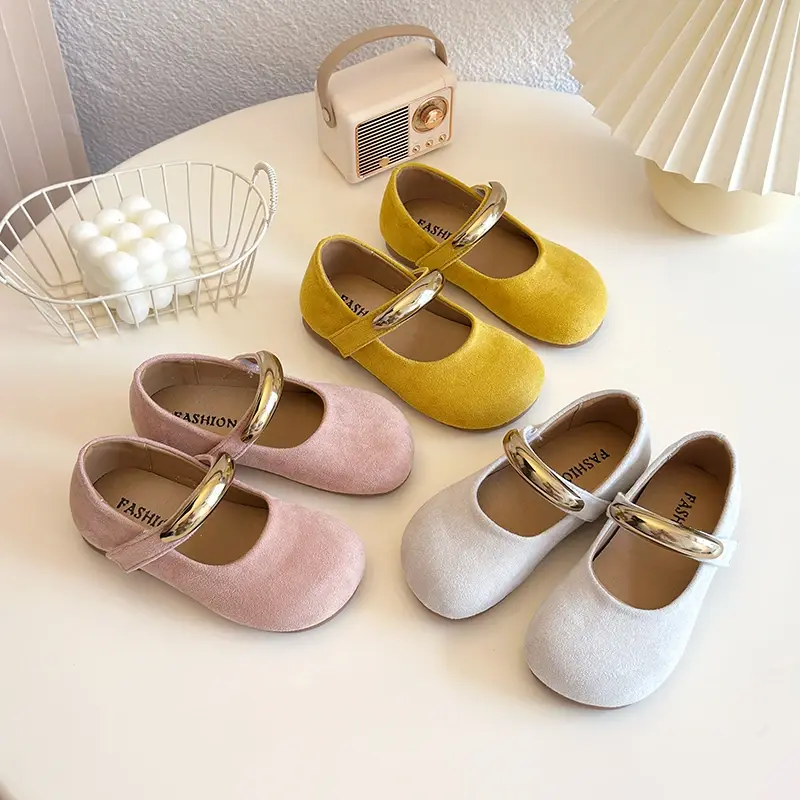 Little Girl Leather Shoes Simple Spring Autumn Kids Fashion Causal Shoes Walking Versatile Children's Flat Shoes Trend New Soft