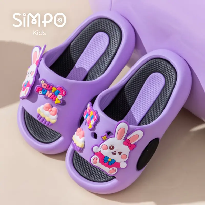Children Thick Sole Anti-slip Suitable For Batnroom Bedroom Summer Home Slippers For Girls Indoor Cute Bunny Kids Footwear