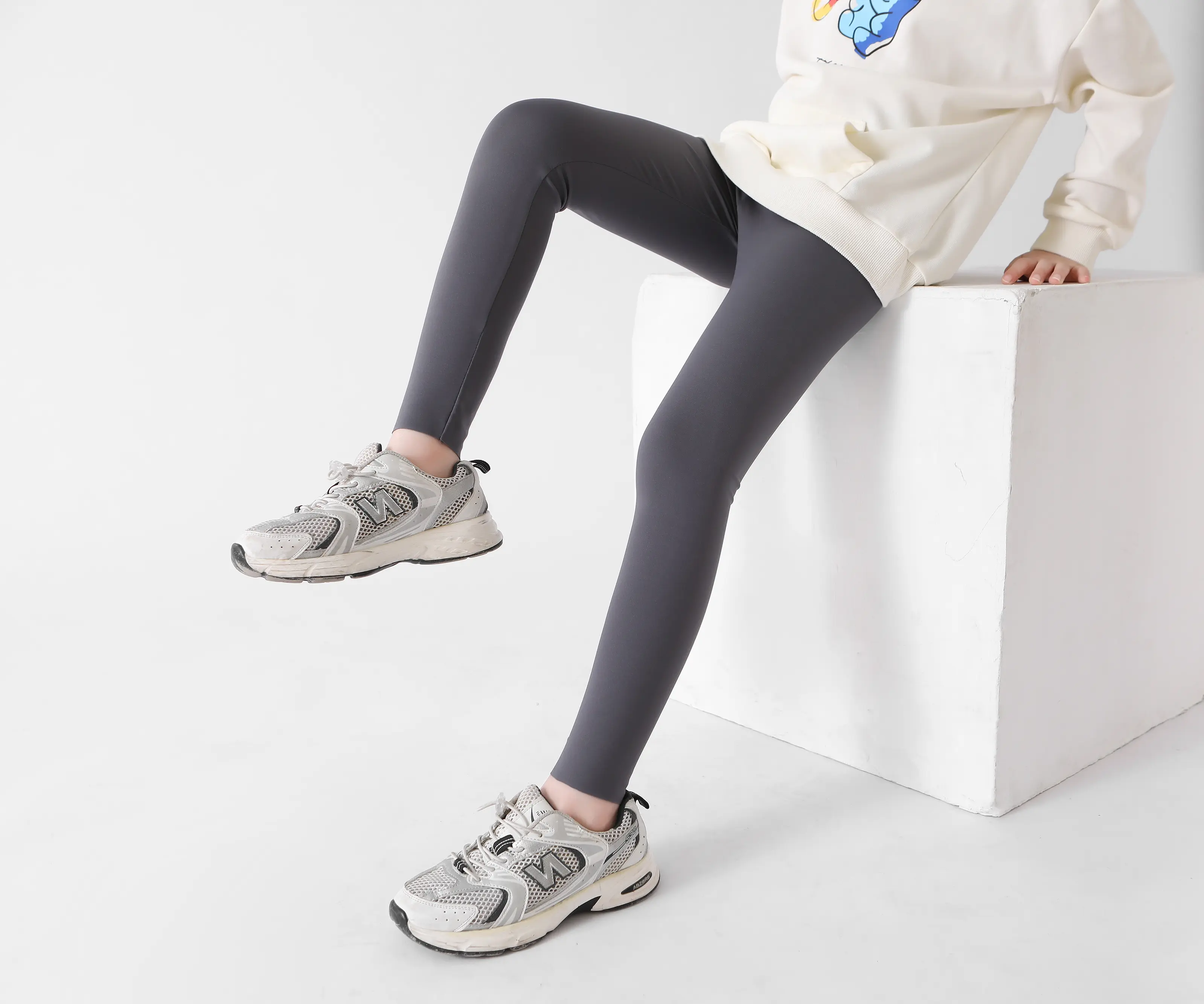 Girls Shark Pants Spring And Autumn Thin Section Baby Wear Casual Cut Sports Pants 4-12 Years Old Children's Elastic Dance Pants