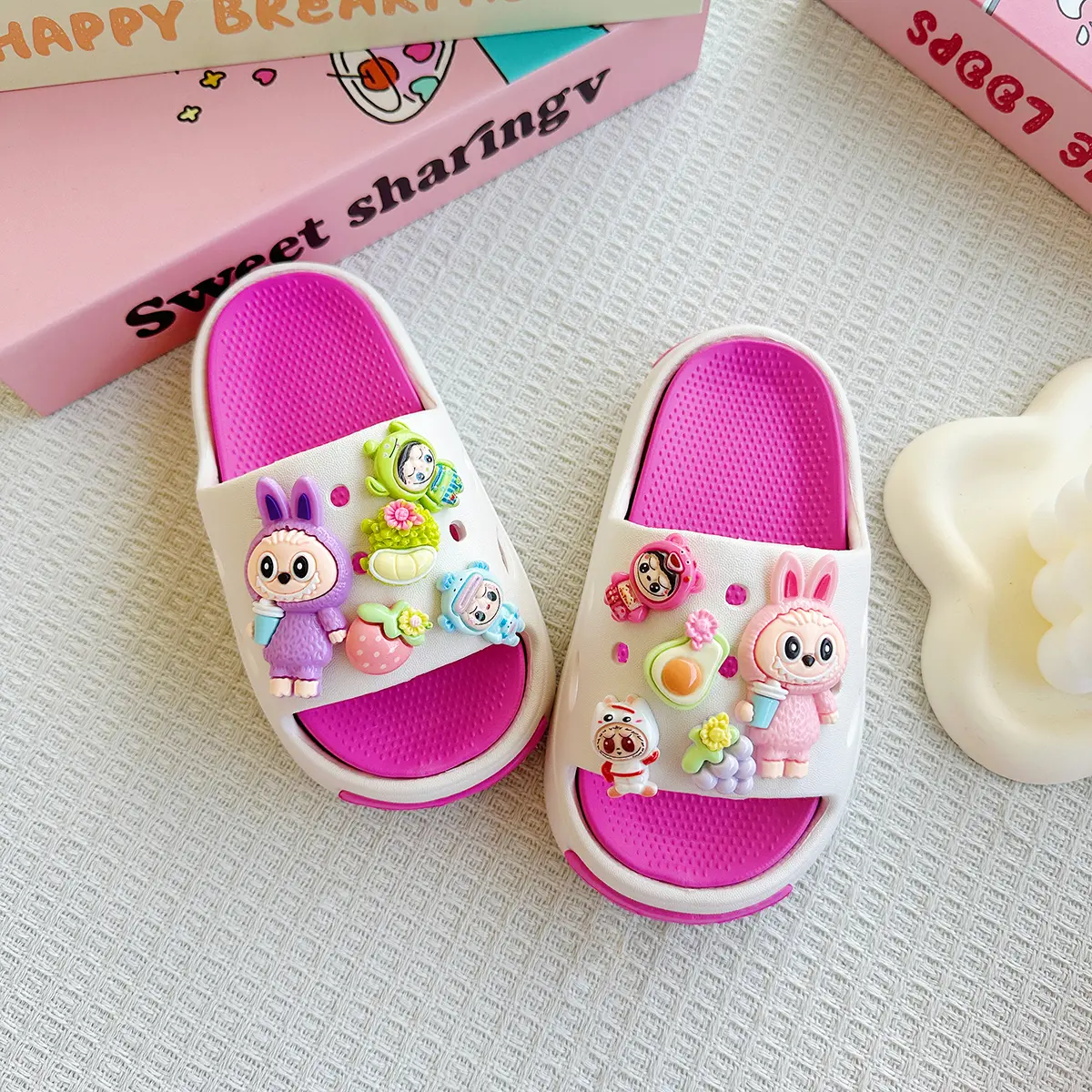 New Popular Cartoon Fruit Versatile Eva Slippers for Boys and Girls, Fashionable Double Soft-Soled Non-Slip Sandals 831
