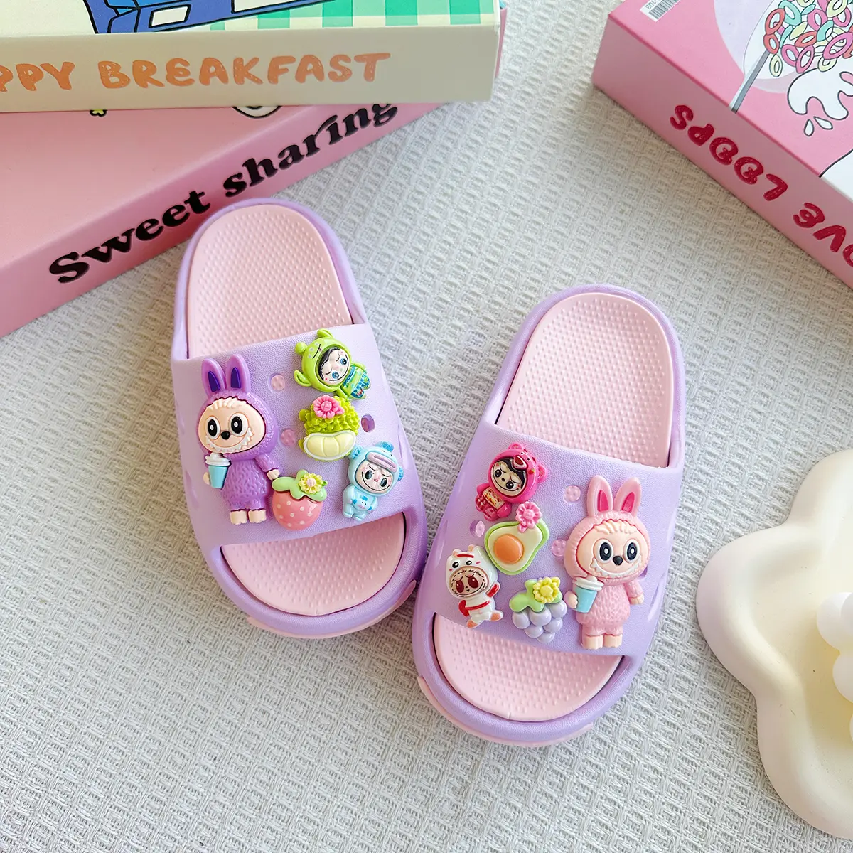 New Popular Cartoon Fruit Versatile Eva Slippers for Boys and Girls, Fashionable Double Soft-Soled Non-Slip Sandals 831