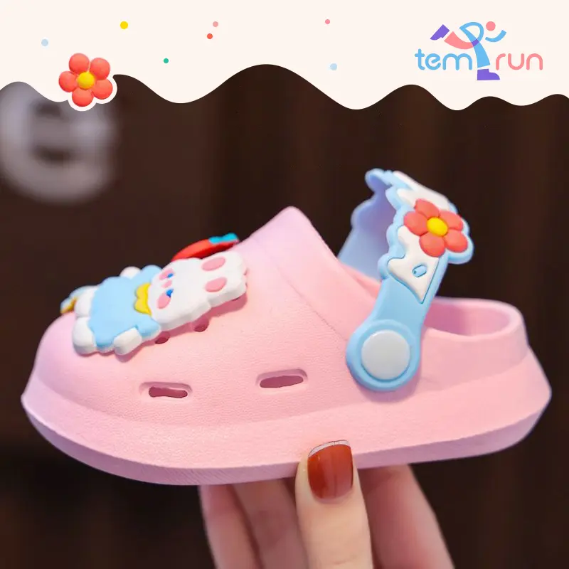 Outdoor Beach Sandals Trendy Cute Cartoon Bunny Garden Shoes For Girls Soft Sole Clogs For Baby Breathable Non-slip Indoor