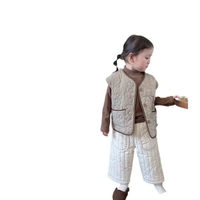 2025 Boys Girls Cotton Haren Pants Padded Spring Autumn Elastic Waist Trousers Kids Baby Toddler Clothing New