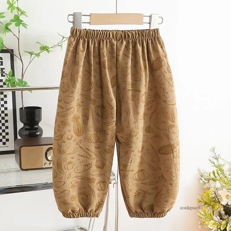 2025 Summer New Baby Pants Boys and Girls Casual Cropped Breathable Kids Sweatpants Children's Pants