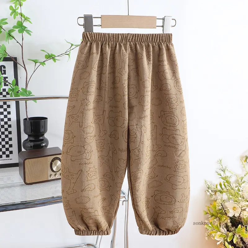 2025 Summer New Baby Pants Boys and Girls Casual Cropped Breathable Kids Sweatpants Children's Pants