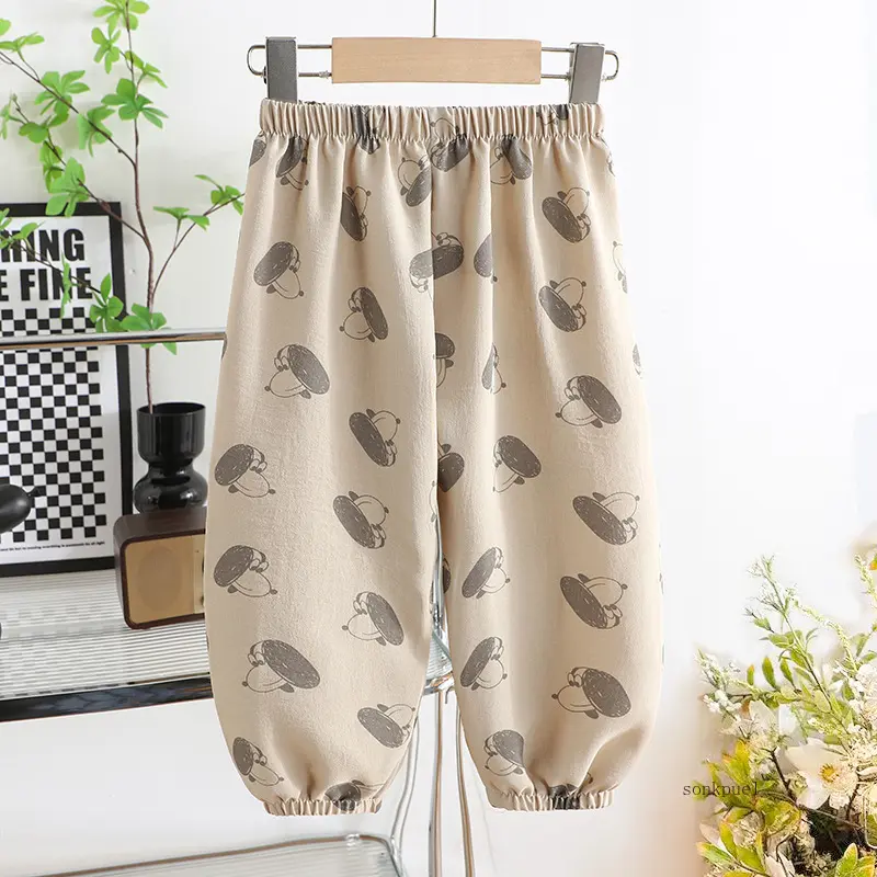 2025 Summer New Baby Pants Boys and Girls Casual Cropped Breathable Kids Sweatpants Children's Pants
