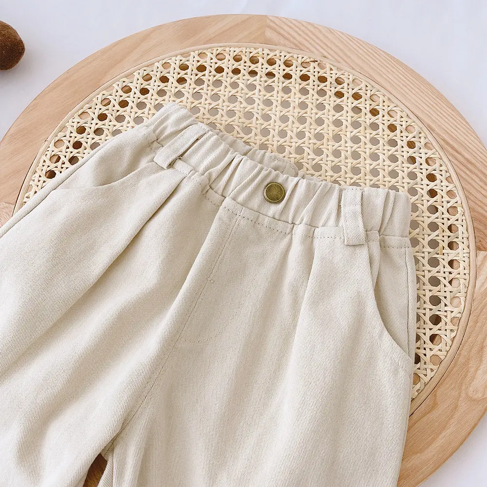 Children Pants Autumn Spring Casual Cotton Canvas Pants Fashion Kids Boys Girls Trousers