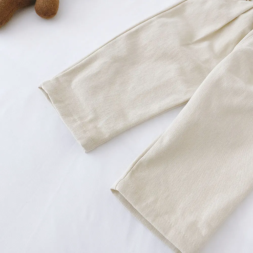 Children Pants Autumn Spring Casual Cotton Canvas Pants Fashion Kids Boys Girls Trousers