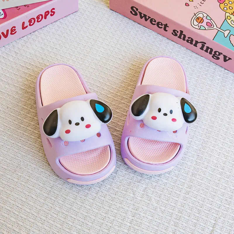New Popular Cartoon Sweating Dog Versatile Girls Eva Slippers Fashionable Double Soft-Soled Non-Slip Sandals 831