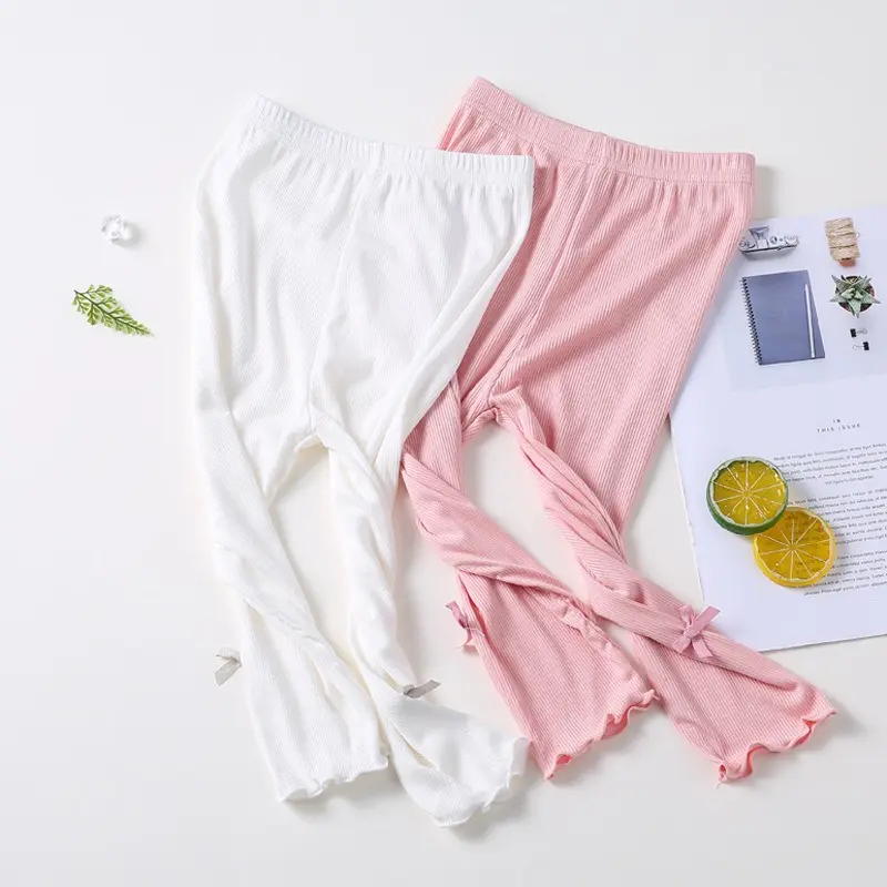 3-10Years Girls Pants Leggings Knee Length Kid Pants Modal Cotton Bottoms Children Cropped Clothing Skinny Legging Spring-Summer