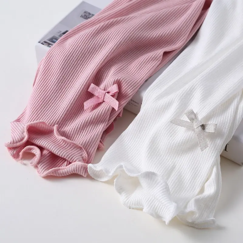 3-10Years Girls Pants Leggings Knee Length Kid Pants Modal Cotton Bottoms Children Cropped Clothing Skinny Legging Spring-Summer