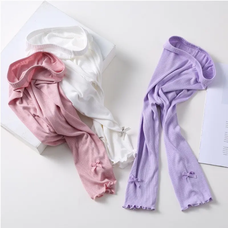 3-10Years Girls Pants Leggings Knee Length Kid Pants Modal Cotton Bottoms Children Cropped Clothing Skinny Legging Spring-Summer