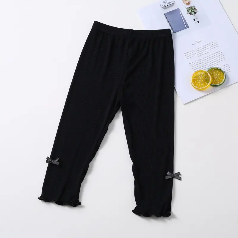 3-10Years Girls Pants Leggings Knee Length Kid Pants Modal Cotton Bottoms Children Cropped Clothing Skinny Legging Spring-Summer
