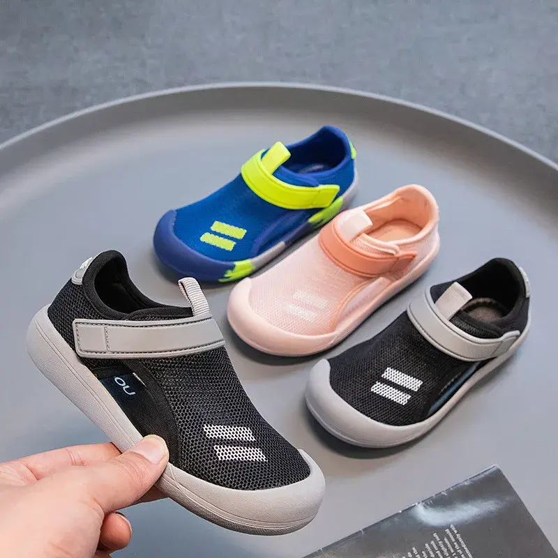 Kids Mesh Sandals Toes capped Boys Girls Casual Shoes Soft Sole Summer Children Fashion Beach Shoes Anti-Slip Wear-resistant