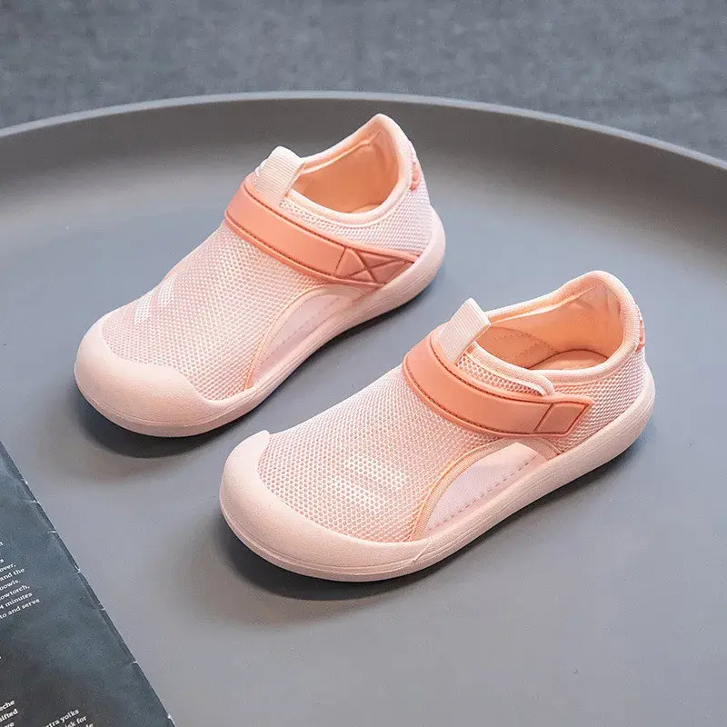 Kids Mesh Sandals Toes capped Boys Girls Casual Shoes Soft Sole Summer Children Fashion Beach Shoes Anti-Slip Wear-resistant