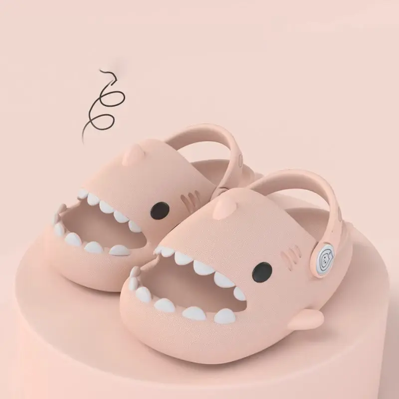 Summer Shark Girls' Sandals Cute Little Princess Soft-Sole Anti-Slip Baby Toddler Little Girl Kids' Flip Flops