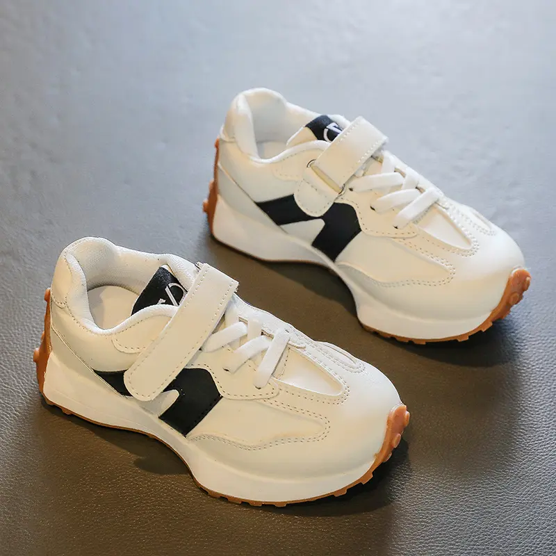 Children's Shoes Girls and Boys Toddlers Sneakers Breathable PU Leather BABY Flats Tennis Shoe Pink/Black/Gray,Size 21~36