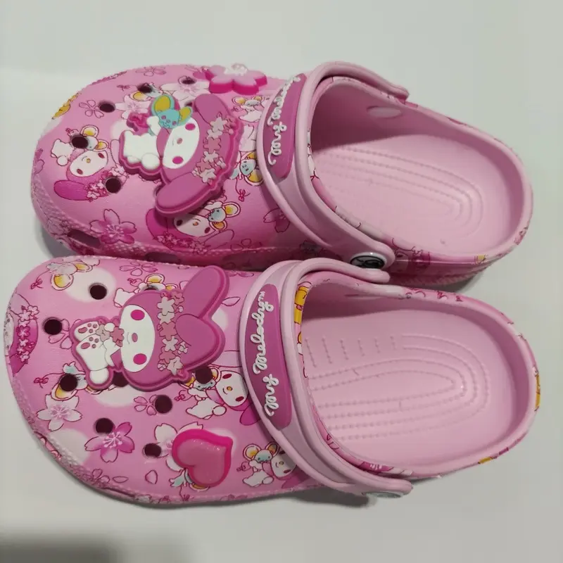 Sanrio My Melody Children's Slippers Cute Cartoon Character Non-Slip Soft Soled Summer Sandals for Kids Home Comfort Footwear