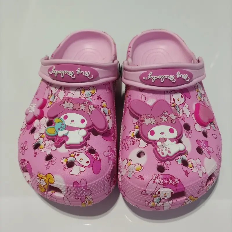 Sanrio My Melody Children's Slippers Cute Cartoon Character Non-Slip Soft Soled Summer Sandals for Kids Home Comfort Footwear