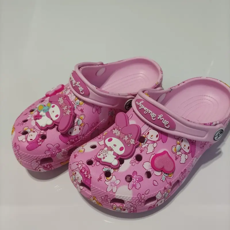 Sanrio My Melody Children's Slippers Cute Cartoon Character Non-Slip Soft Soled Summer Sandals for Kids Home Comfort Footwear