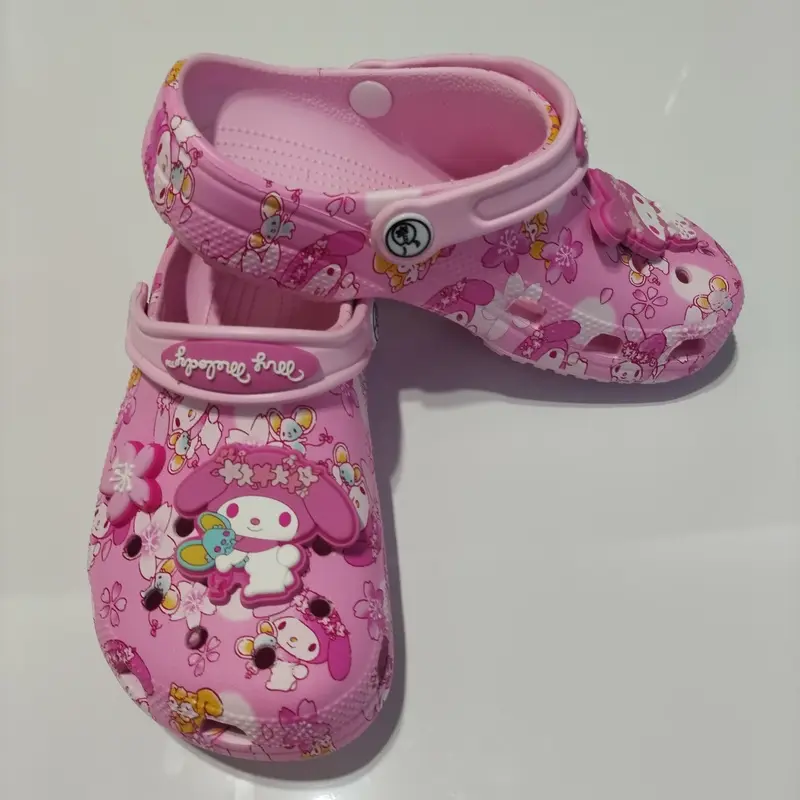 Sanrio My Melody Children's Slippers Cute Cartoon Character Non-Slip Soft Soled Summer Sandals for Kids Home Comfort Footwear