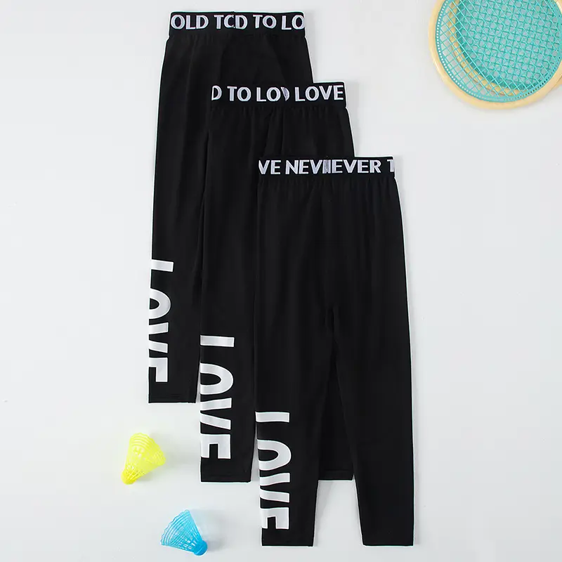 1/3 Pcs Multi-size Shark Parent-child Sister Pants Girls To Teenagers Slim Stretch Plus Size Black Pants Fashion Casual Leggings