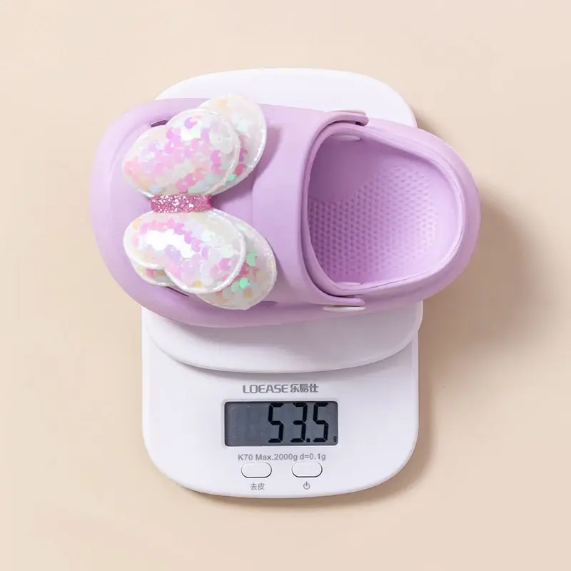 Children's Slippers Girls Princess Style Wear Non-Slip Soft-Soled Crcs Fashion Bow Treasure Girls Bow-Toe Shoes