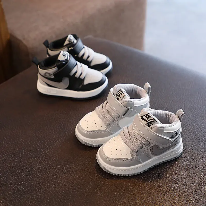 Children's Casual Shoes Boys Girls Fall 2022 New Anti-slip Baby Shoes Step-learning Shoes Leather Sole Waterproof