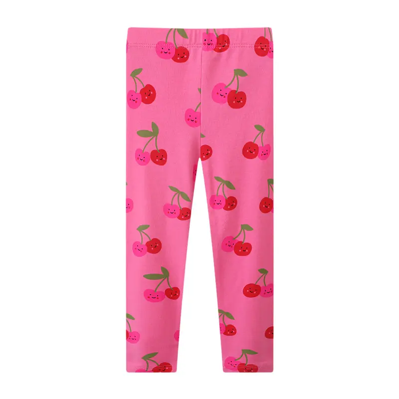 Jumping Meters 2-7T Cherry Hot Selling Autumn Spring Girls Leggings Pants Print Full Length Girls  Baby Skinny Pencil Pants
