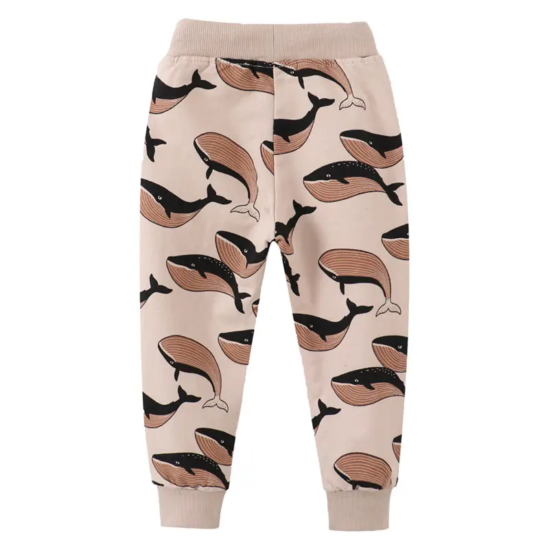 Jumping Meters Children's Animals Print Boys Girls Sweatpants Autumn Spring Whale Baby Trousers Pants Sport Harm Kids Lose Pant