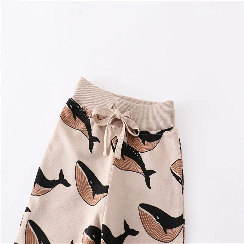Jumping Meters Children's Animals Print Boys Girls Sweatpants Autumn Spring Whale Baby Trousers Pants Sport Harm Kids Lose Pant