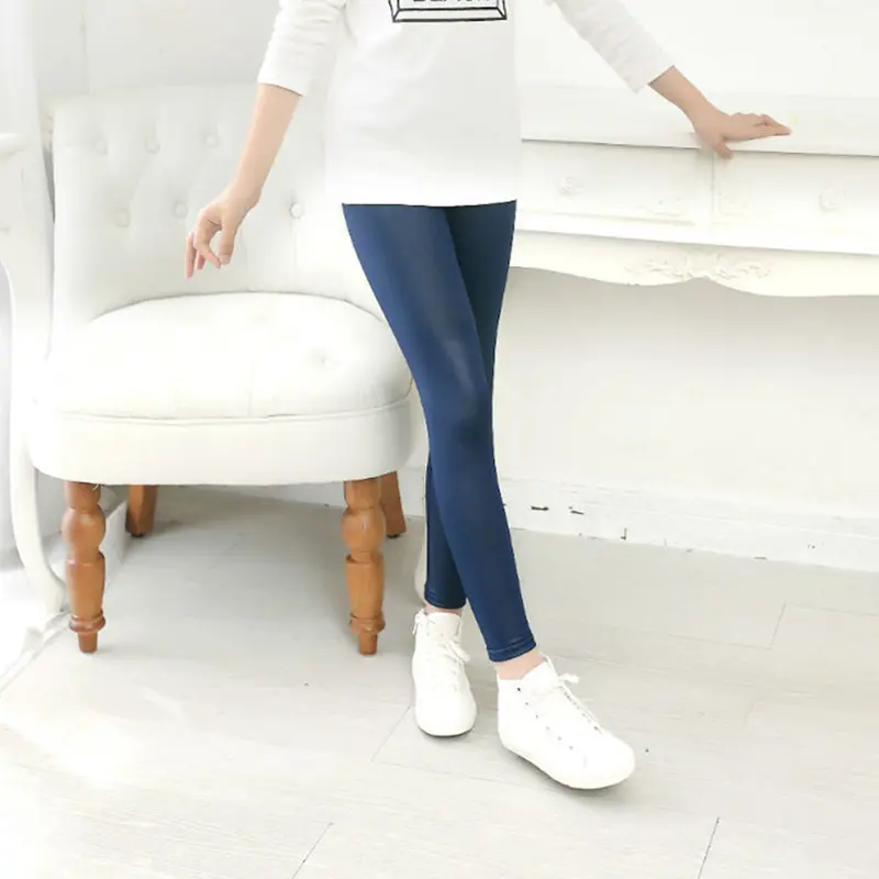 Spring Children's Pants For Girls Fashion Faux Leather Girls Leggings Thin Kids Skinny Trousers 2024 New