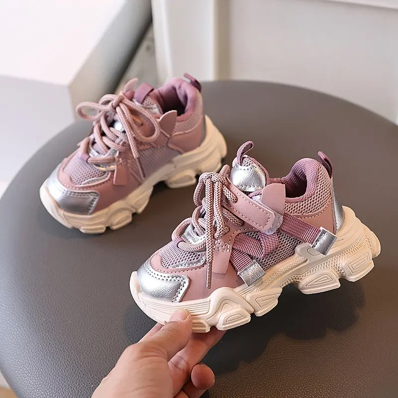 Colorful Fashionable Breathable Mesh Casual Sneakers for Boys and Girls Sport Shoes, Suitable for All Seasons