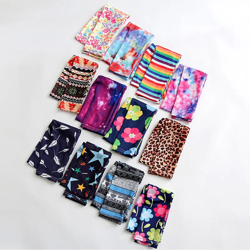 Girls Leggings Ice Cream Elastic Floral Stretch Pants Children Student Yoga Running Pants Soft Skinny Trousers Teenage 2-13Yrs