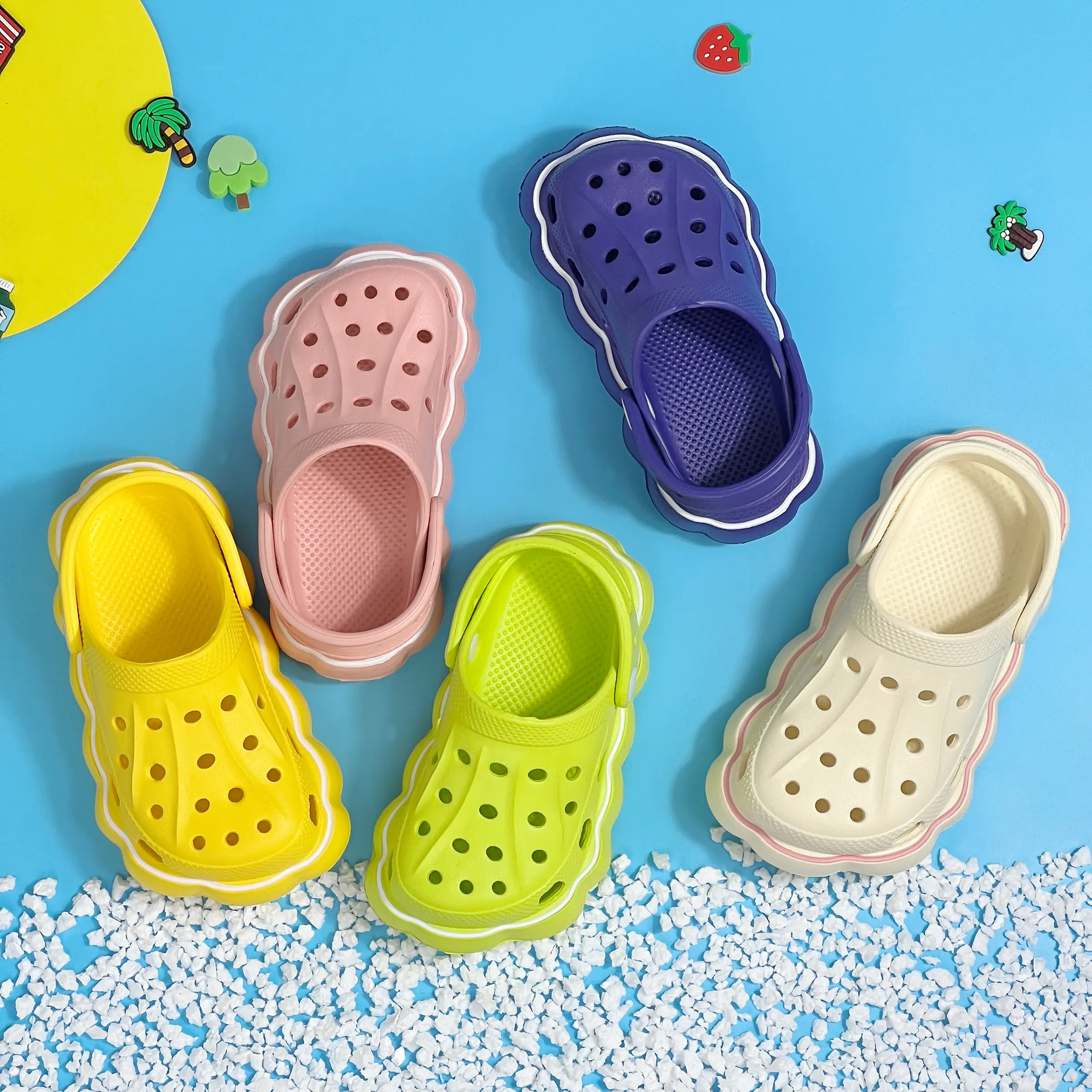 One Pairs of Boys Girls House Slippers Cute Garden Cave Sandals for Kids