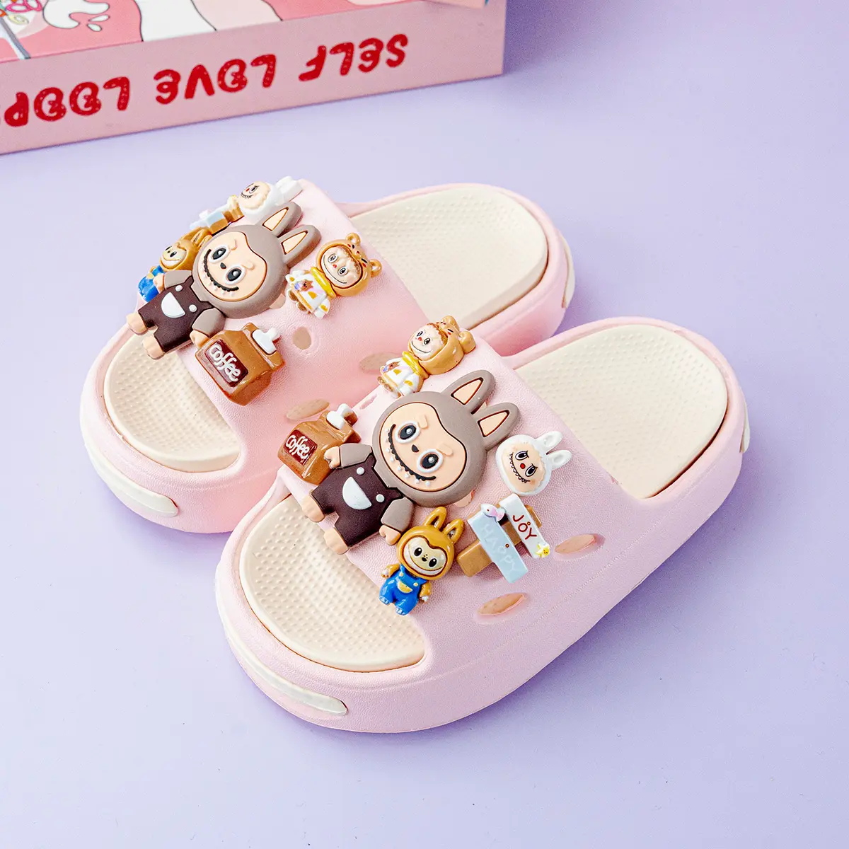 New Popular Cartoon Brown Versatile Eva Slippers for Boys and Girls, Fashionable Double Soft-Soled Non-Slip Sandals 831