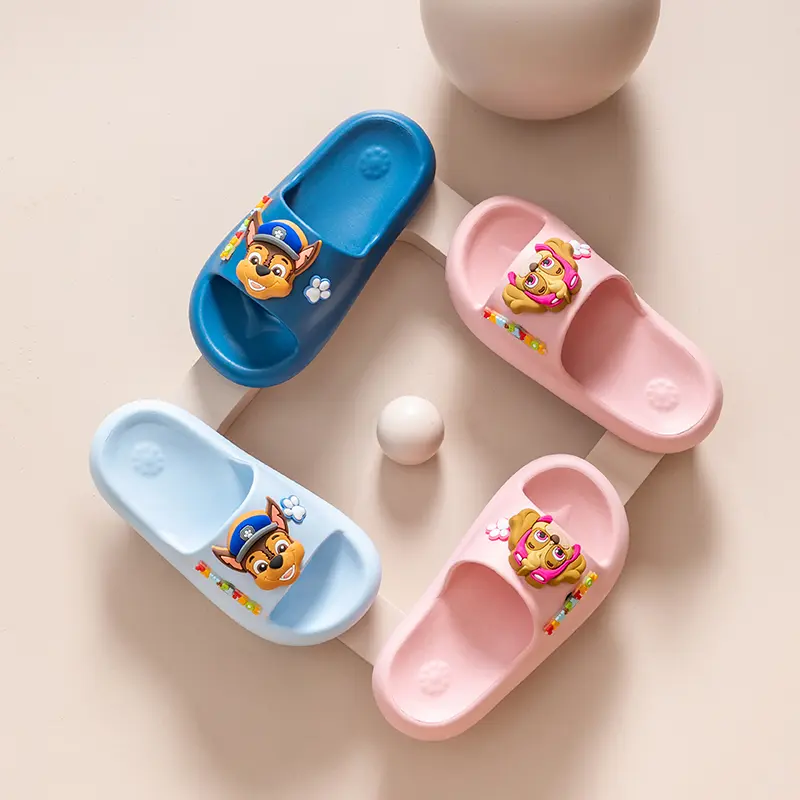 PAW PATROL Children's Slippers Boys Summer Home Bathroom Non-slip Indoor Soft Bottom Cartoon Flip-flops Girls ear Outside