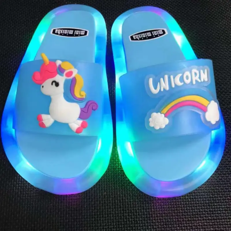 2023 Girl Slippers Children LED Kids Slippers Baby Bathroom Sandals Kids Shoes for Girl Boys Light Up Shoes Toddler
