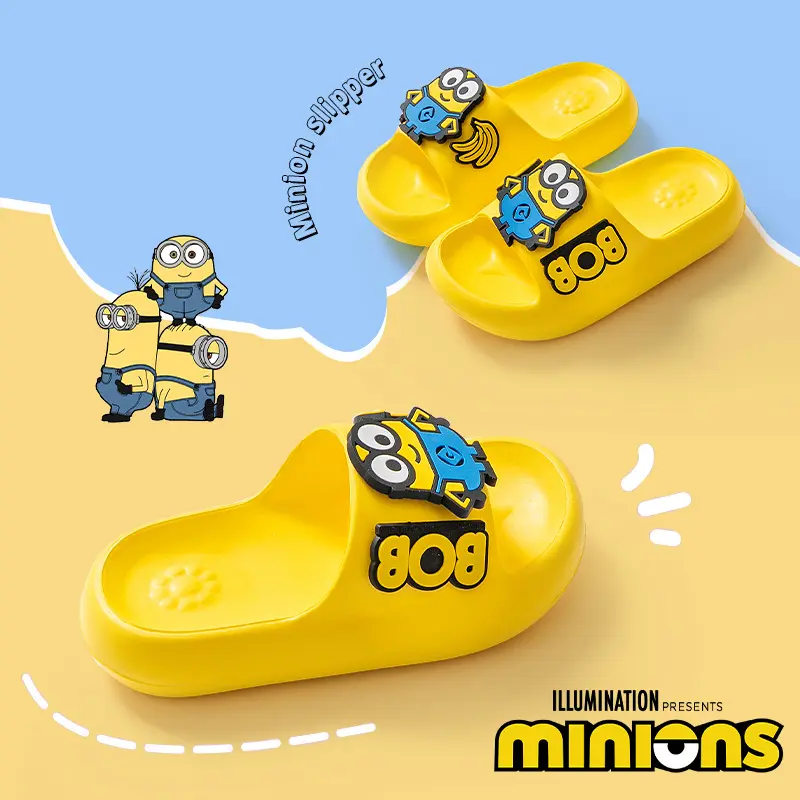 MINIONS Children's Slippers Yellow Banana Indoor Toddler Slides Boys And Girls Bathroom Non-slip Outdoor Sandals