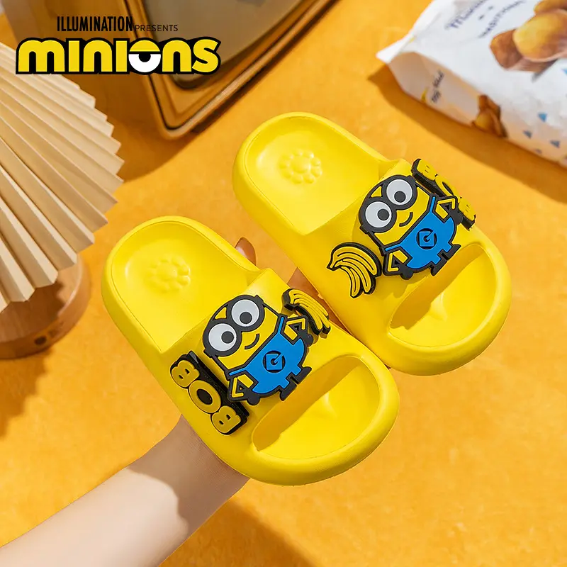MINIONS Children's Slippers Yellow Banana Indoor Toddler Slides Boys And Girls Bathroom Non-slip Outdoor Sandals