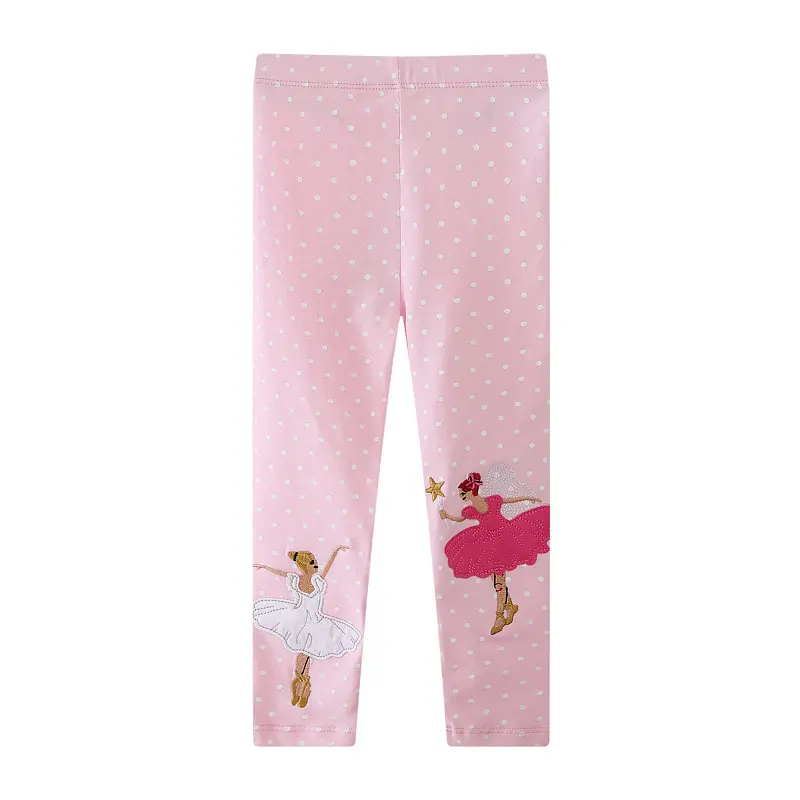 Jumping Meters 2-7T Flowers Autumn Spring Girls Leggings Pants Clothing Embroidery  Full Length Girls  Baby Skinny Pencil Pants