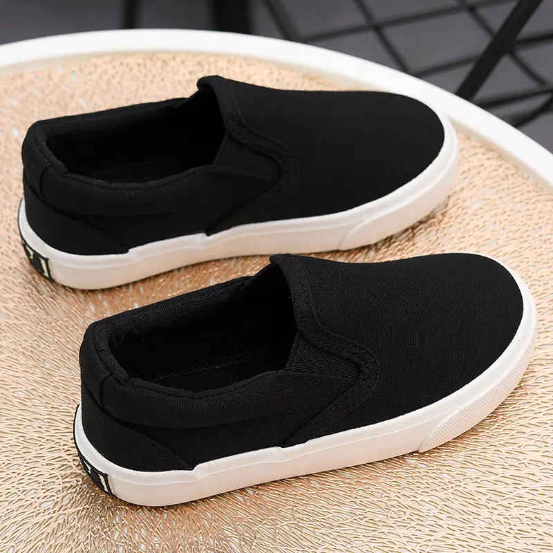 Children's canvas shoes, black cloth shoes, boys' soft sole single shoes, girls' soft sole shoes, versatile and breathable child