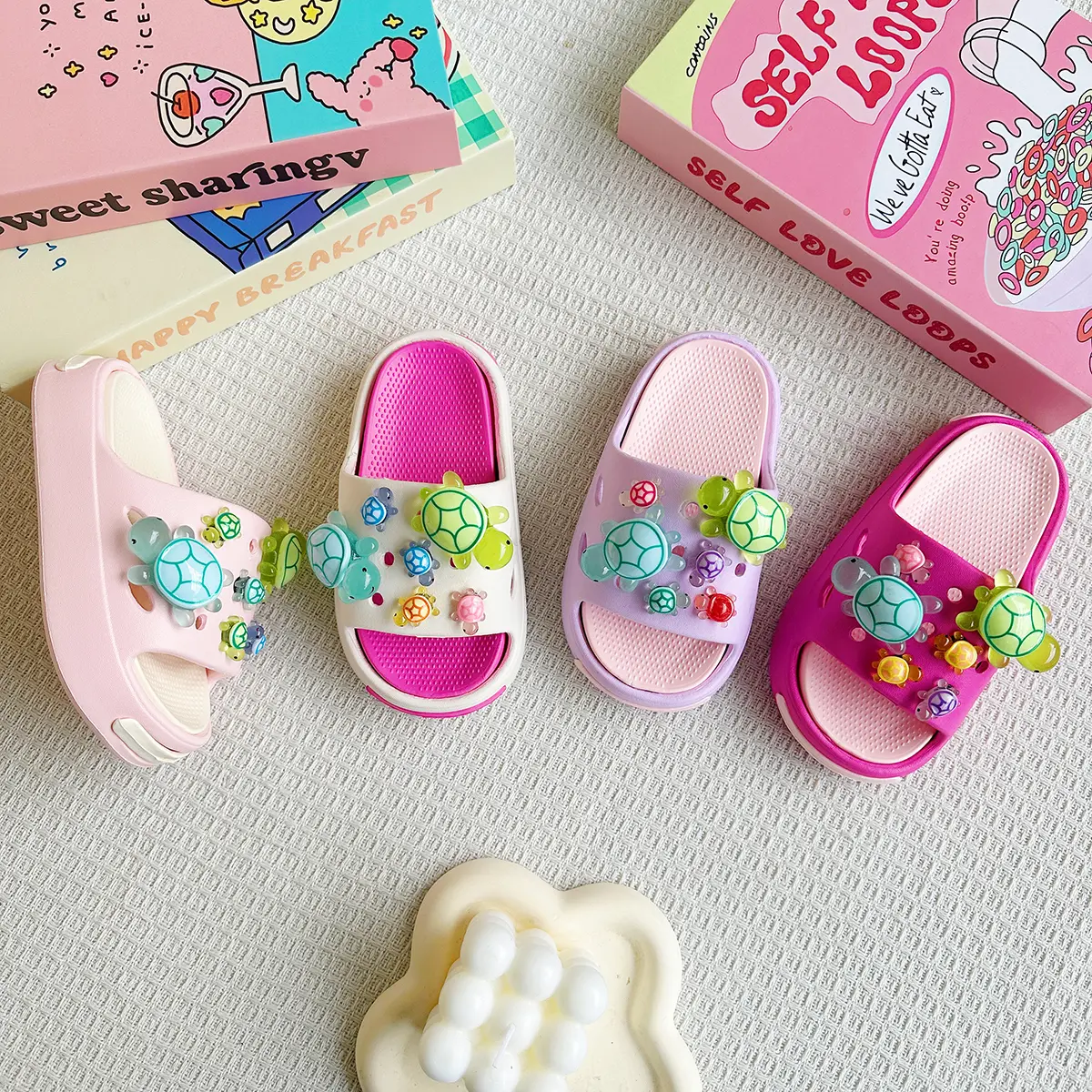 New Popular Cartoon Turtle Versatile Eva Slippers for Boys and Girls, Fashionable Double Soft-Soled Non-Slip Sandals 831