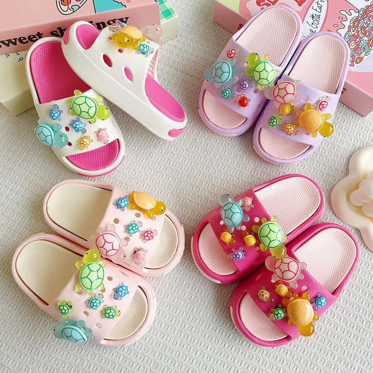 New Popular Cartoon Turtle Versatile Eva Slippers for Boys and Girls, Fashionable Double Soft-Soled Non-Slip Sandals 831
