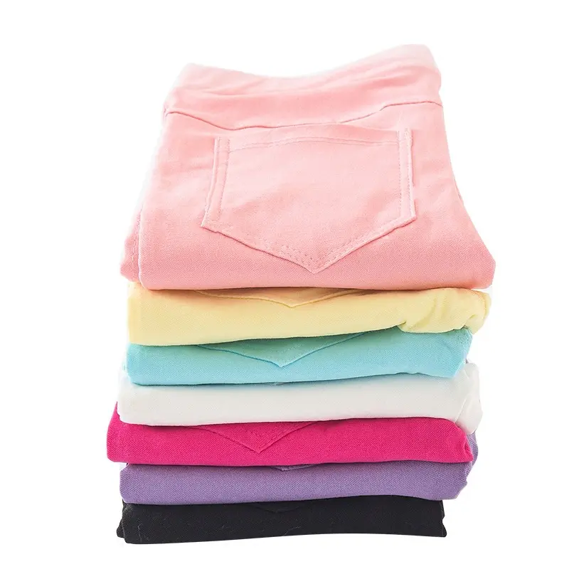 Girls Leggings Slimming Stretch Pants Candy Color Trousers 3 to 12 Years